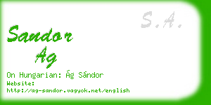 sandor ag business card